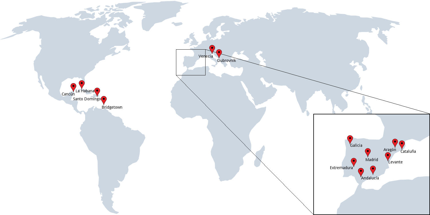 Localizaciones del servicio técnico